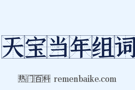 天宝当年组词是什么意思的图片